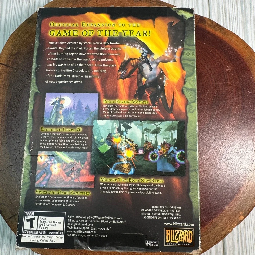 World of Warcraft The Burning Crusade Expansion Set PC Mac 4-Disc Manual Box Set